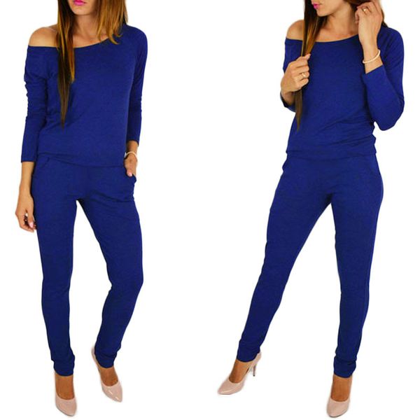 

women tracksuit exerceise off shoulder jumpsuit lady female woman sportswear sport jumpsuit fitness training clothing set, White;black