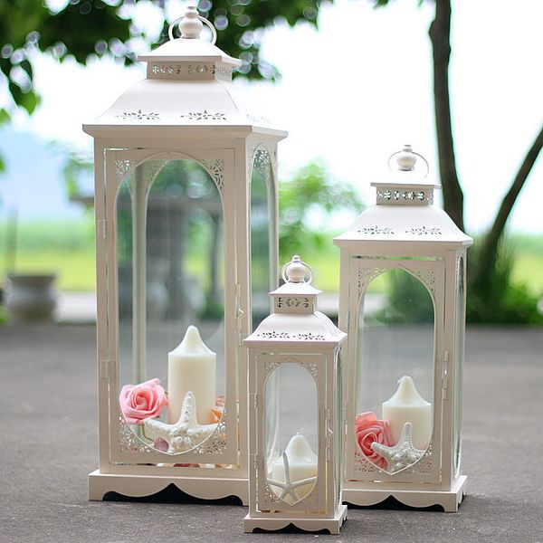 

candlestick iron windbreak candle lantern outdoor glass candle holders garden christmas courtyard portavelas home wedding fc124