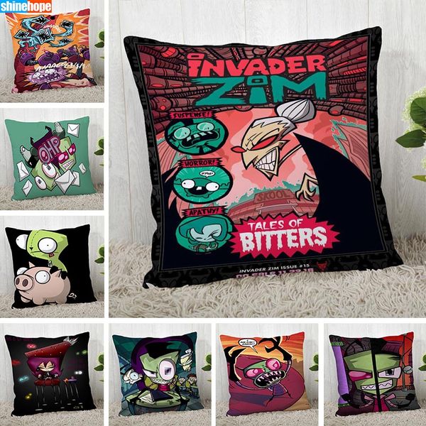 

custom pillow cases invader zim square pillowcase christmas zippered pillow cover 40*40cm,45*45cm(one side