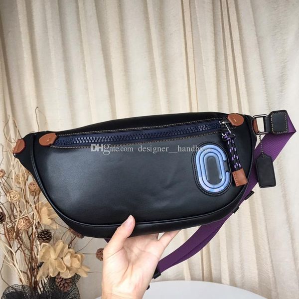 

designer luxury waist chest bags purses men women 19 chassic zipper appliques cowhide genuine leather wallets waist bag