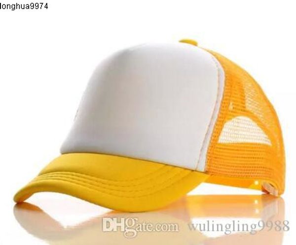 

blank trucker cap mesh caps kids trucker hats snapback hats acept custom made 16 colors 60 pcs, Blue;gray
