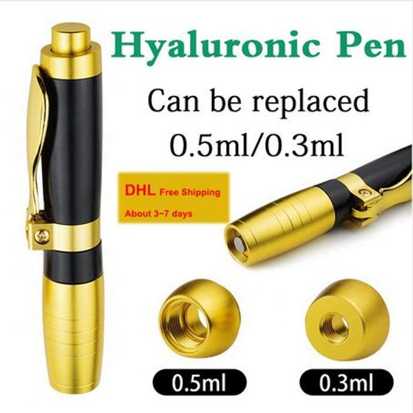 

tariff to germany hyaluron pen gun 5ml hyaluronic injection pen atomizer wrinkle removal water syringe needle injection needless, Black;white