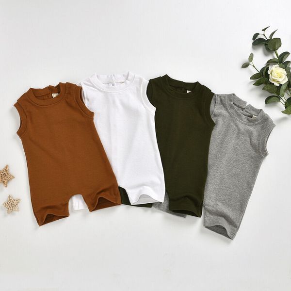 

newborn one-pieces solid cotton romper body suit summer clothing outfits, Blue