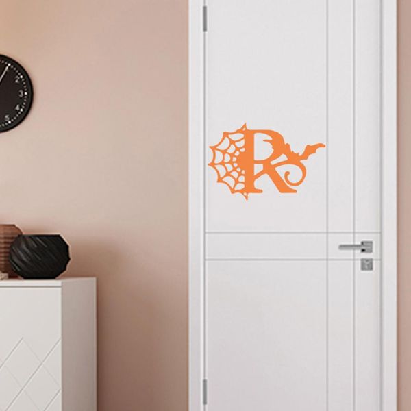 

pvc orange halloween door sticker spider web halloween decorations