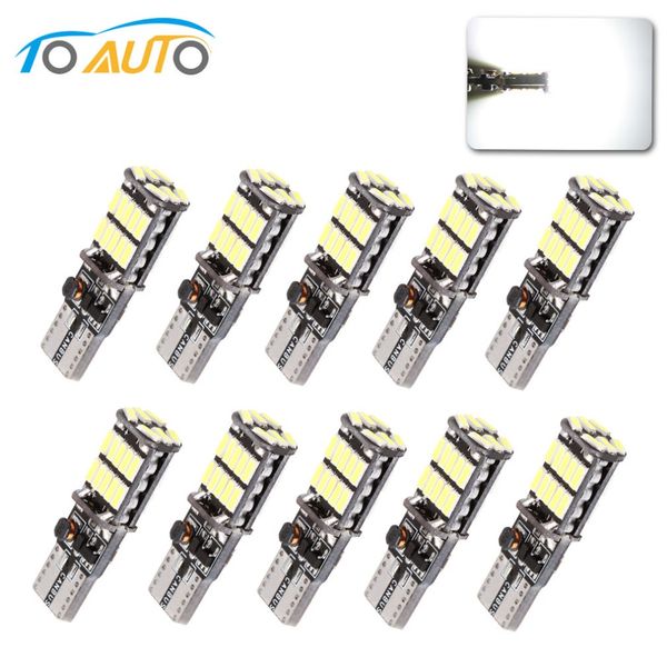 

10x t10 w5w led canbus 194 501 car interior light 26smd 4014 chip white instrument lights bulb 5w5 no error 12v auto lamp 6000k