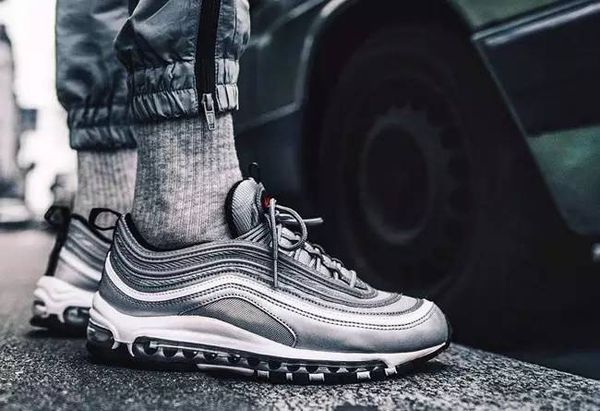 

NIKE Air max 97 Дизайнерская обувь 97 OG аутентичные кроссовки синий белый 97S премиум крос
