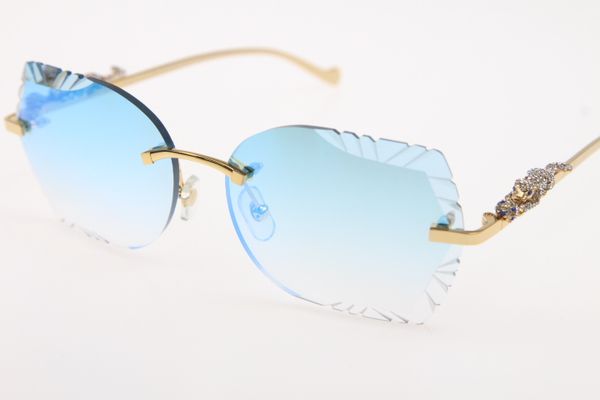 

новые оптовые 8200761 panther rimless солнцезащитные очки меньшие камни очки унисекс лимитированный выпуск солнцезащитных очков vintage опти, White;black