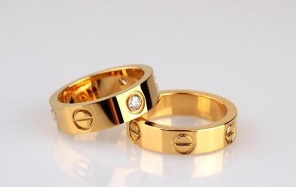 

винт из нержавеющей стали 316l любовь кольцо модный бренд многоцветная гальваника камень-свободный стиль пара ювелирных изделий, Silver