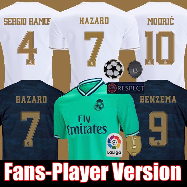 

fans player vesion 19 20 hazard benzema real madrid vinicius jr soccer jersey 2019 2020 football shirt men kids kits sets long sleeve, Black;yellow