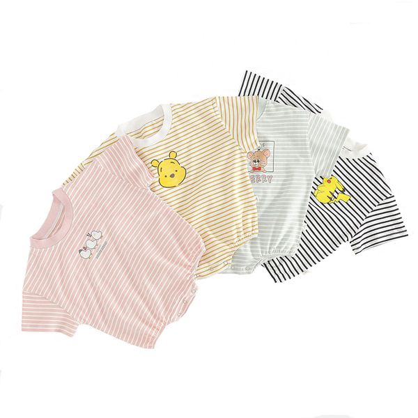 

1-18monthes new summer's striped candy color baby clothes girls boys romper cotton soft baby crawl suit jumpsuit, Blue