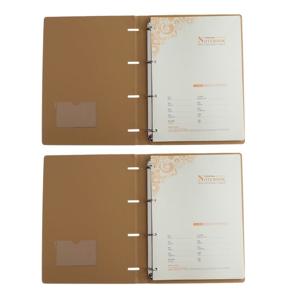 

2 pieces leather notebook a4 journal loose-leaf books (blue, Purple;pink