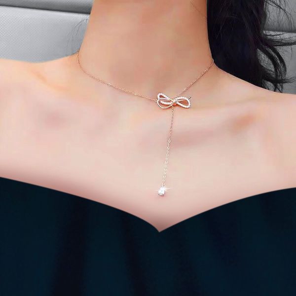 

новая мода популярные золото choker изысканный орнамент сжатый титана стали ожерелье кристалл ключицы цепи аксессуары, Golden;silver