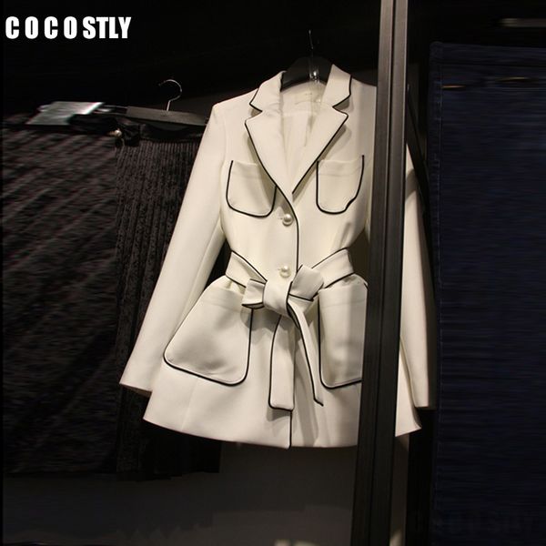 

autumn korean style blazer women suit jacket white and black wild casual fashion office lady jacket new 2019 women clothing, White;black
