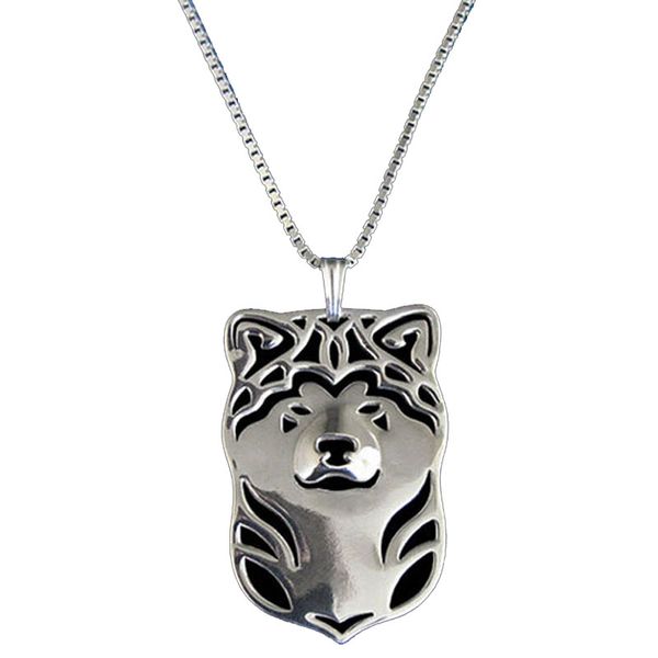 

akita inu pendant necklaces animal dog charm puppy necklace dog jewelry christmas gifts for women girls friends, Silver