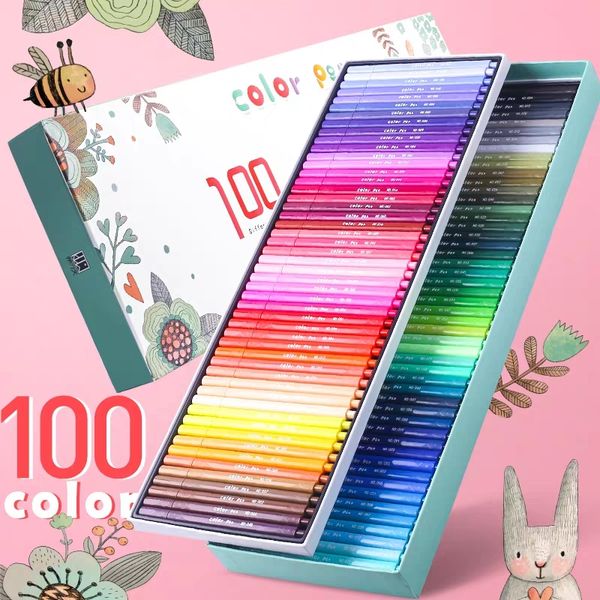 

12/24/36/48/72/100 colors watercolor art marker pens watercolor brush pen for coloring books painting school supplies stationery