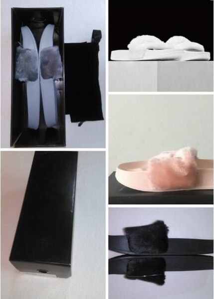

2018 by rihanna leadcat fenty slippers slide indoor sandals women sandals slides gray black pink white size 35-40(with original boxes)0