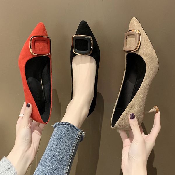 

slip om casual heels women's high-heeled shoes sandals ladies brief pumps shallow mouth all-match 2020 lace-up pointed wedge, Black