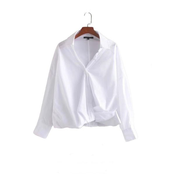 

women black white blouse long sleeve loose casual shirts summer irregular blusas