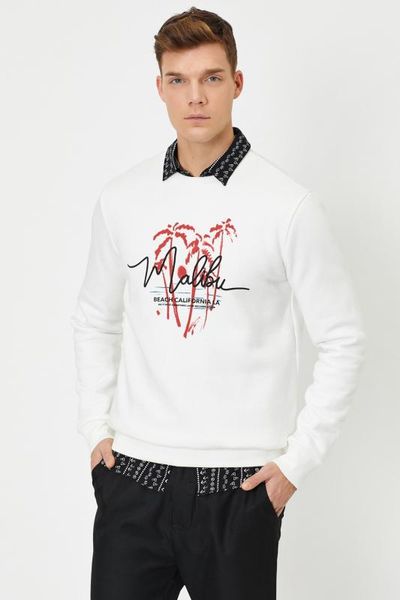 

koton male white sweatshirt 0 yam74056ok, Black