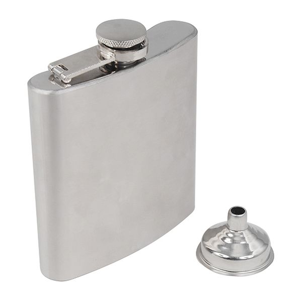 

stainless steel hip liquor whiskey alcohol pocket flask gift box + funnel