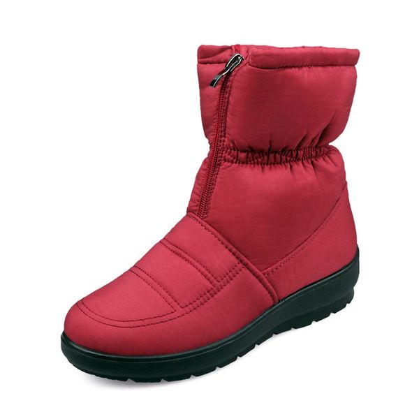 

winter new snow boots middle aged old cotton boots middle tube mother warm cotton shoes waterproof zipper 36-41size, Black
