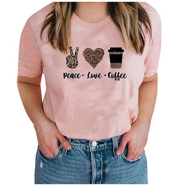 

leopard letter print t-shirt fashion women's o-neck short sleeves daily summer casual korean t shirt women ropa mujer, White