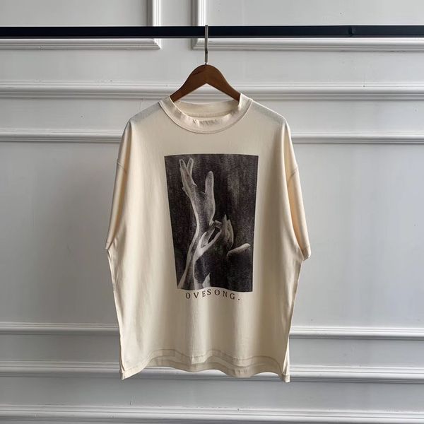 

20ss luckvicious t-shirt vintage luckvicious tees men women couples oversized faded cotton t shirt men, White;black