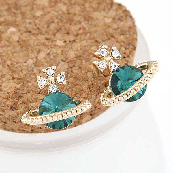 

fashion jewelry saturn star earring crystall stud for women, Golden;silver