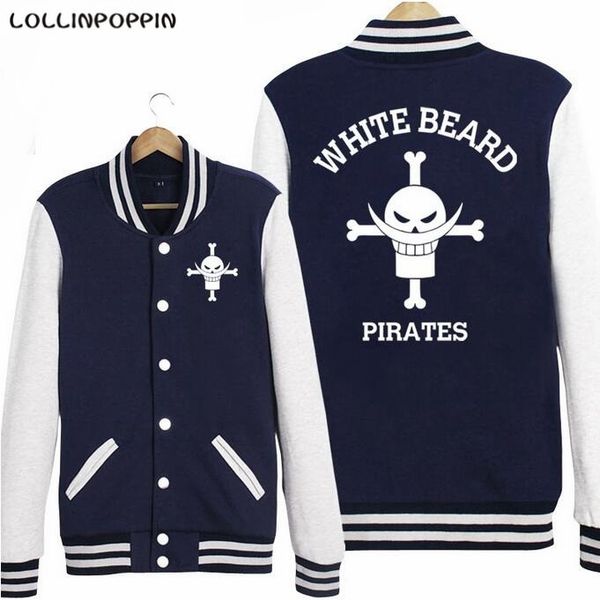 

anime one piece whitebeard pirates baseball jacket new 2017 edward newgate printed college varsity jackets ing, Black;brown