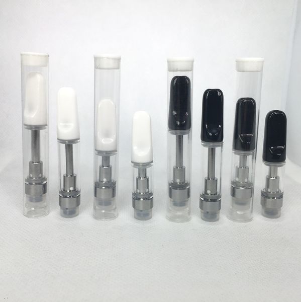

TH205 Vape Cartridges 1ml 0.5ml Pyrex Glass Tank Cre-C Ceramic Drip Tip Ceramic coil Cartridge Vaporizer E Cigarette Vape Empty Oil Atomizer