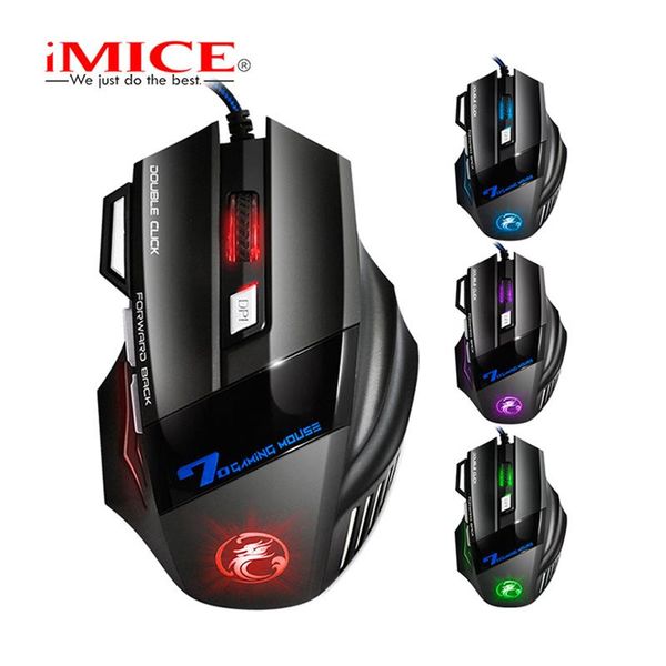 

imice x7 wired gaming mouse 7 buttons 2400dpi led optical wired cable gamer computer mice for pc laptop