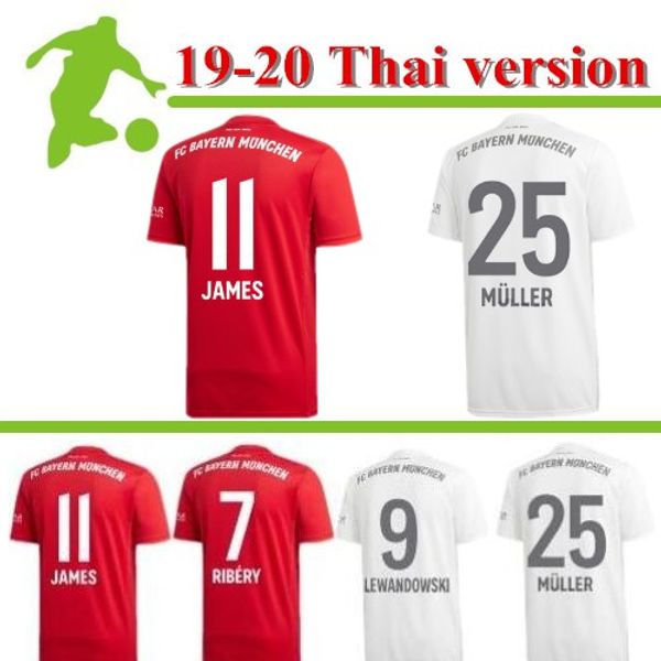 

2019 2020 #25 muller home away second away soccer jersey 19 20 soccer shirt customized #9 lewandowski #17 boateng bayern munich football uni, Black;yellow