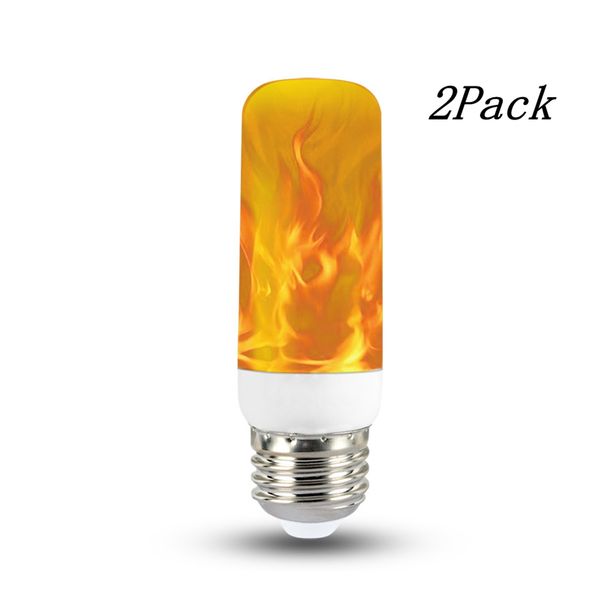 

2pack e27 led flame light, led flashing flame bulb, 3w 40 light 2835 beads simulated decorative lights for family, garden, party, bar