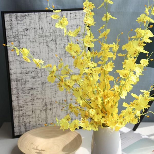 

100cm beautiful pink white yellow jasmine artificial flower silk orchid decoration for home wedding valentine's day decor