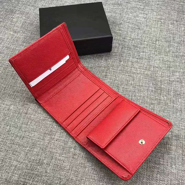 

wholesale new leather multicolor wallet purse date code wallet short wallet card holder ms. mens classic buckle pocket 0176, Red;black