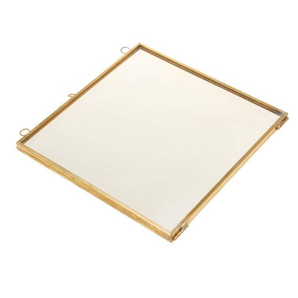 

vintage hanging metal p frame glass and 2 glass side gold transparent