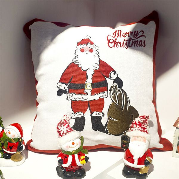 

christmas pillow case santa claus elk cotton linen sofa car throw cushion cover home merry christmas decorative xmas pillow case