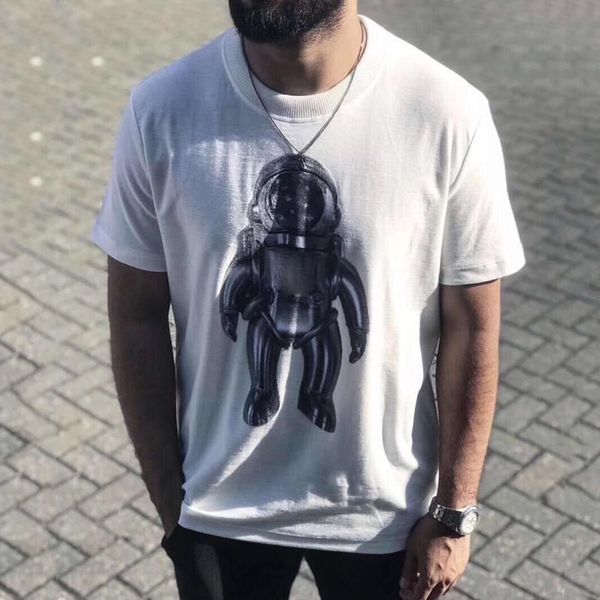 

2020 новый 19ss франция астронавт футболка мужчины женщины повседневная мода хип-хоп короткие рукава лето улица прохладный хлопок тройник ск, White;black