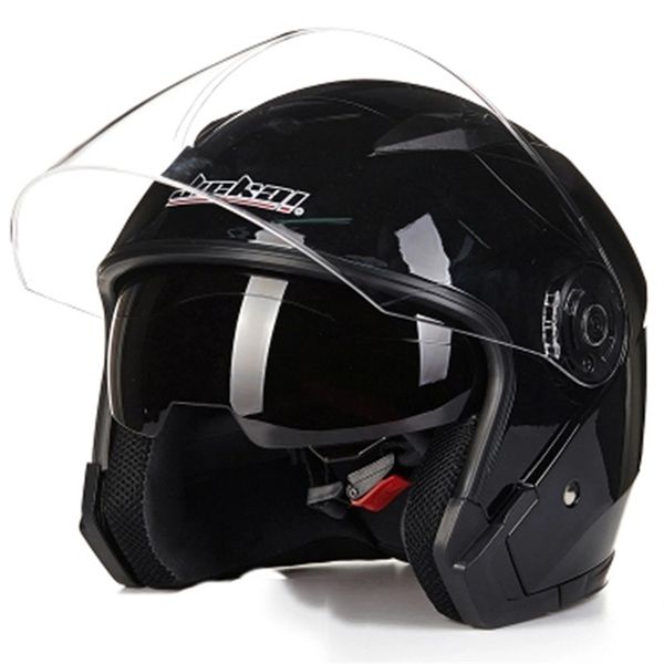 

jiekai 512 model double lens open face motorcycle helmet dot approved moto helmet scooter bike for adults mand and woman