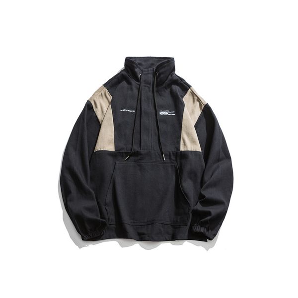 

autumn tooling loose couple oversize autumn winter jacket men's clothing casual windshield fashion simple men's coat, Tan;black