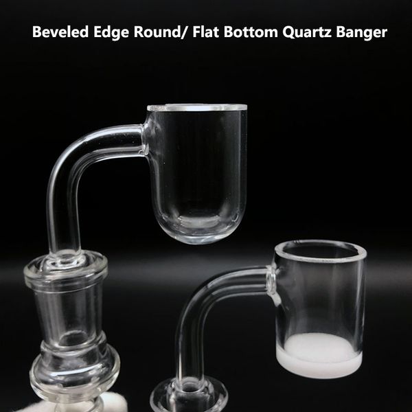 

Beveled Edge 4mm Opaque Bottom Quartz Banger Round Bottom Quartz Banger 10mm 14mm 18mm Quartz Banger Nails Glass Oil Burner Pipe Water Bongs