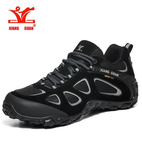 

xiang guan men women waterproof hiking shoes antiskid desert jungle trekking shoes hunting male climbing hiking boots outdoor, Black