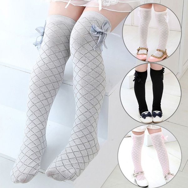 

summer kids baby mesh socks newborn baby girls socks princess infant bow knee high long, Pink;yellow