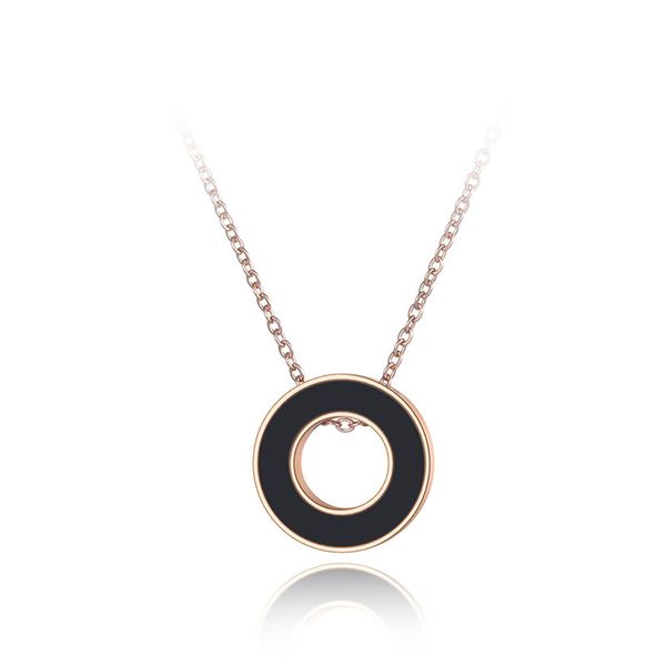 

office stainless steel black acrylic pendant necklaces jewelry rose gold chokers necklace for women girl collier n19012, Golden;silver