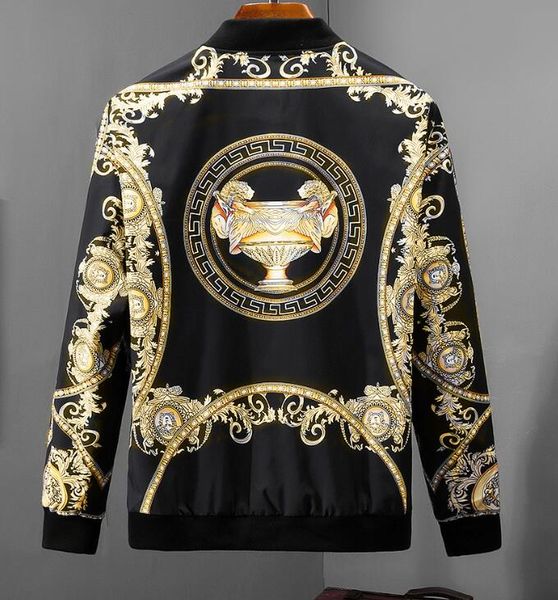 

mens versace mens конструктора молнии ветровка роскошных куртки высокого качества куртка змейка пчела печати куртка с капюшоном змея windbre, Black;brown