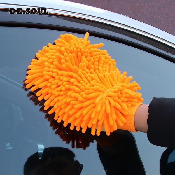 

qiaoguanjia new auto accessories thickened chenille brush cleaning gloves microfiber towel car care detailing gloves car clean