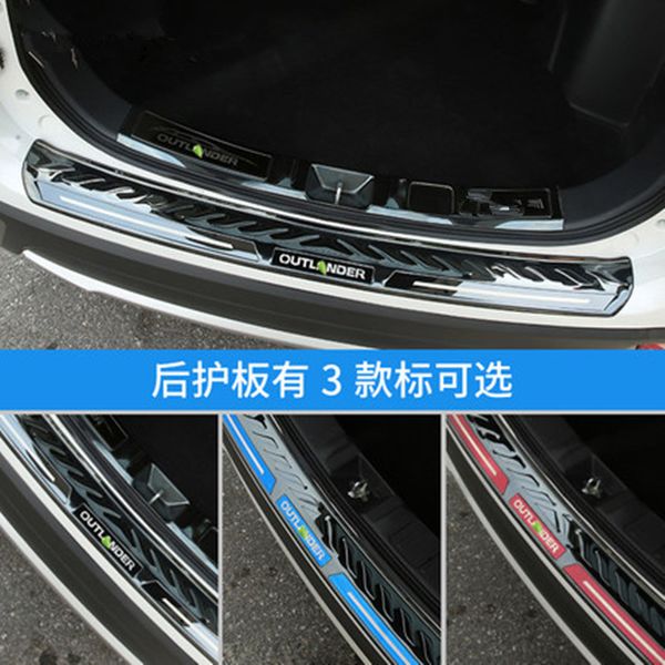 

stainless steel external rear bumper protector sill trunk plate trim fit for mitsubishi outlander 2013-2017