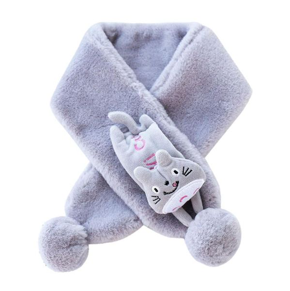 

scarf winter women plush shawl wool insulation windbreak scarf dropshipping ##6, Blue;gray