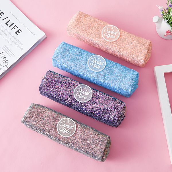 

student kids sequins large pencil case stationery supplies