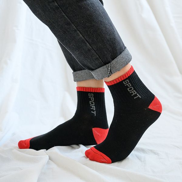 

wholesale t short opening men's sports socks sock for men 5 colors ing, Black